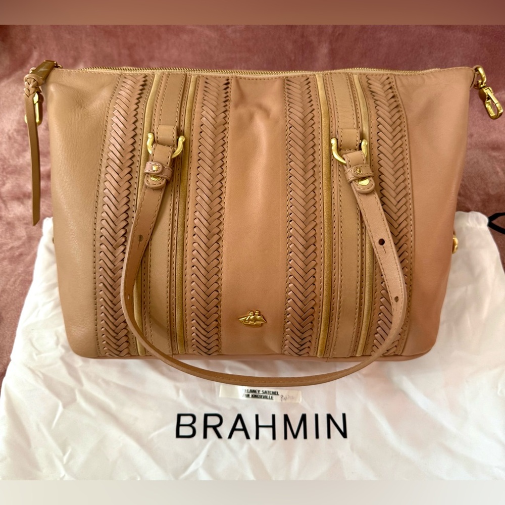 **SOLD**Brahmin Southcoast Collection Delaney Tote Shoulder Bag Purse Tan EUC